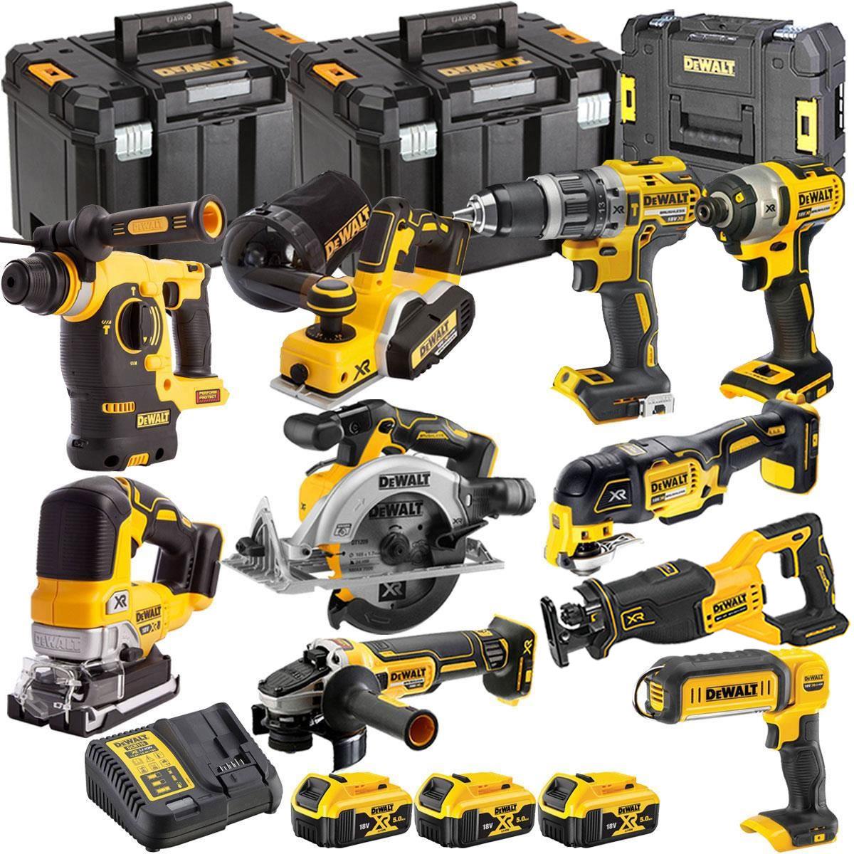 Dewalt DCKT4T15B3 18V 10 Piece Kit With 3 x 5.0Ah Battery Charger & TStak Tool Storage