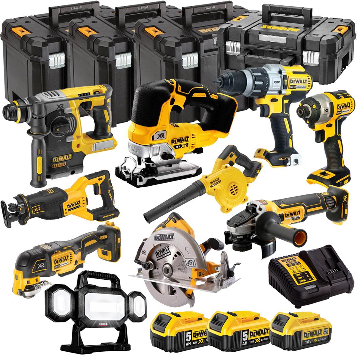 Dewalt 18V 10 Piece Combo Kit with 3 x Batteries & Charger T4TKIT-1540