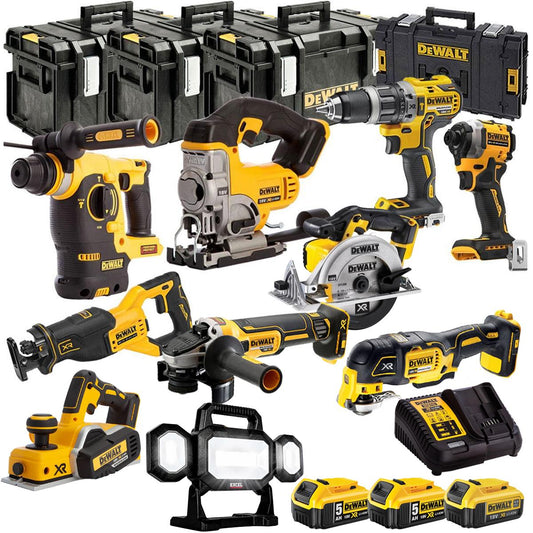Dewalt 18V 10 Piece Combo Kit with 3 x Batteries & Charger T4TKIT-1340